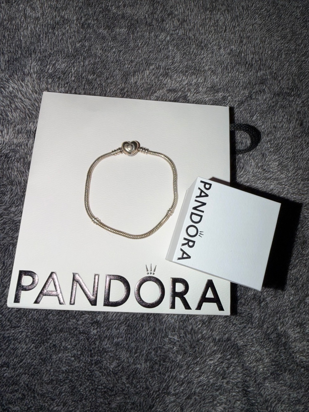 Pandora Silver Heart-Clasp Bracelet - Silver